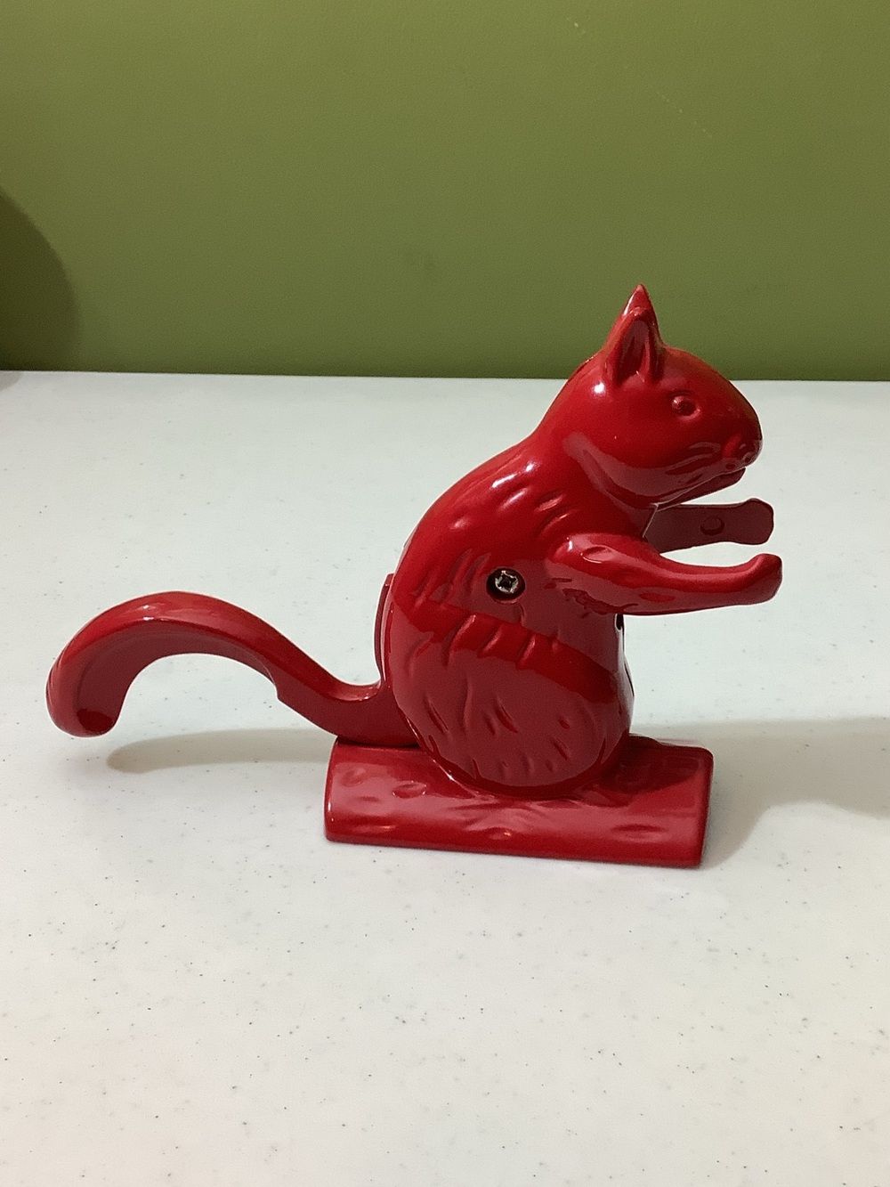 Red metal squirrel nutcracker